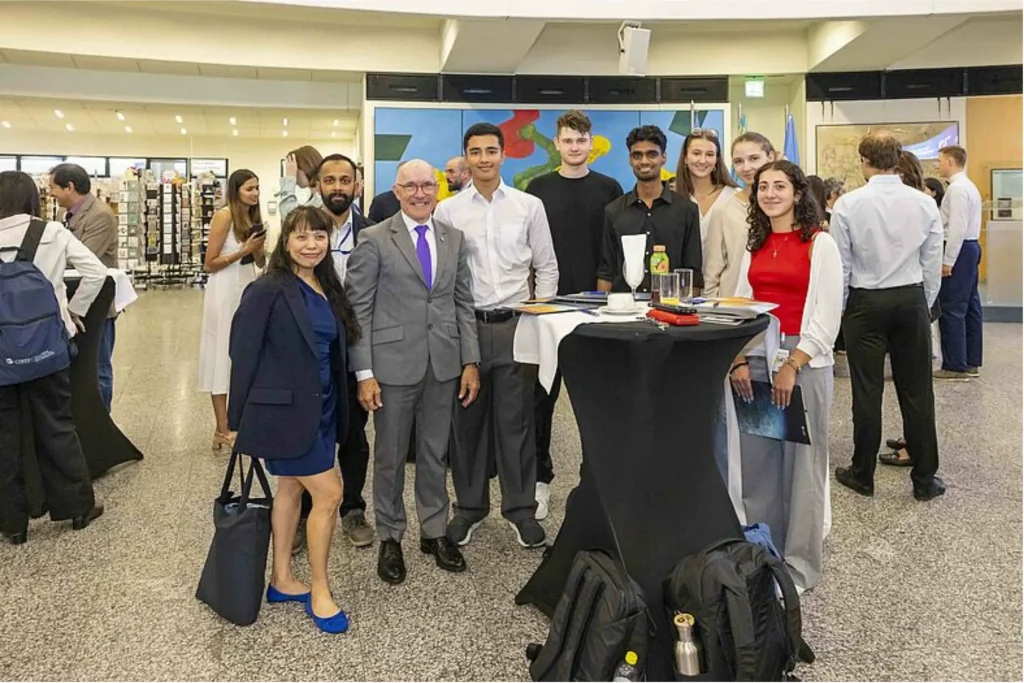 Students attend the International Day Against Nuclear Tests